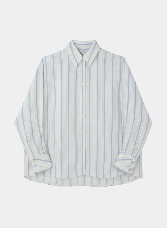 Женская рубашка Recto Double Layer Cuffs Stripe Sky Blue