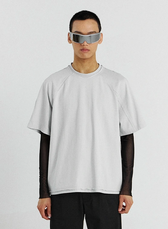 Футболка UNAFFECTED Raw Edge Cut Light Grey