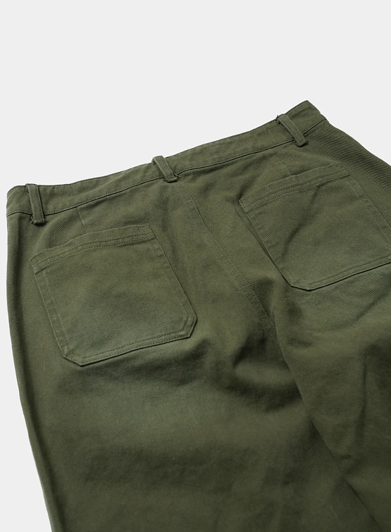 Брюки FrizmWORKS Washed Cotton One Tuck Pants Olive