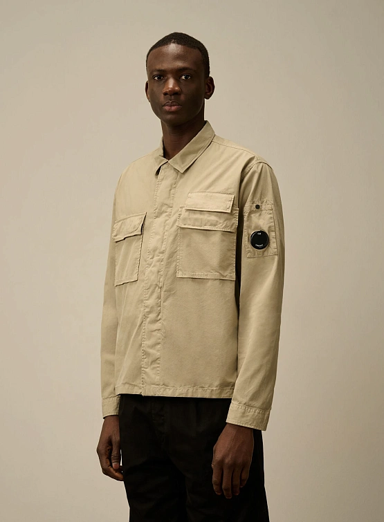 Рубашка C.P. Company Organic Gabardine Utility Vintage Khaki