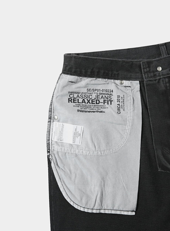 Шорты thisisneverthat Washed Denim Short Black