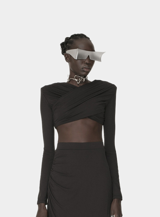 Женский топ Han Kjøbenhavn Cropped Long Sleeve Top Black