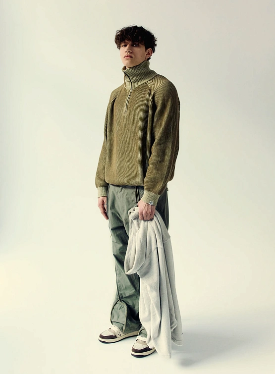 Брюки YESEYESEE CN Vertical Zip Pants Sage Green