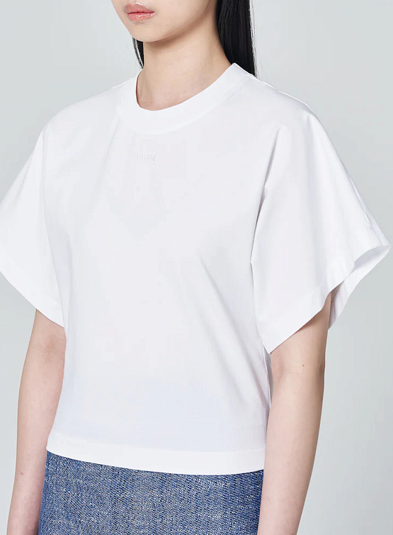 Женская футболка JUUN.J Wide Sleeve Crop T-Shirt White