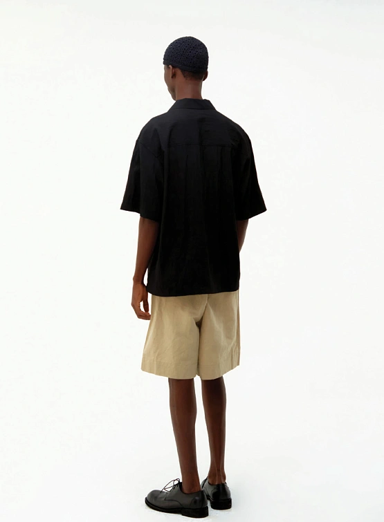 Рубашка COOR Natural Wrinkle Open Collar Black