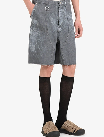 Шорты Études Loose Jeans Shorts Paint Grey