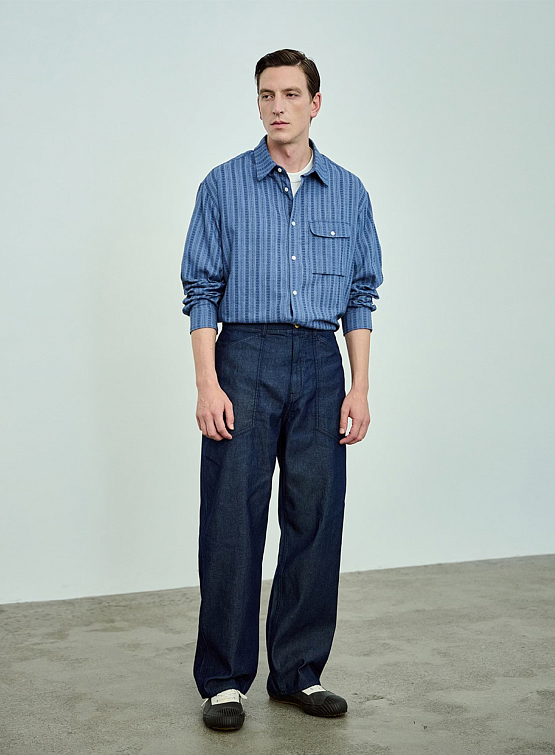 Джинсы Uniform Bridge Fatigue Pocket (Set-Up) Washed Indigo