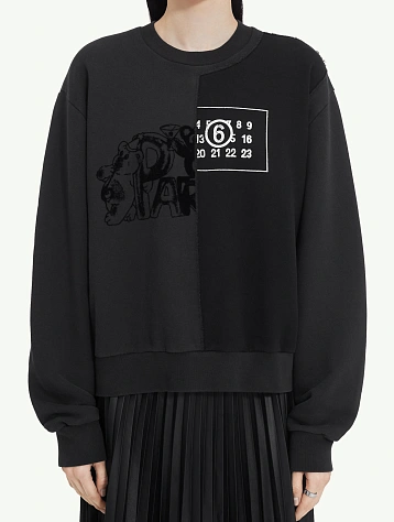 Женский свитшот MM6 Maison Margiela Split Numeric Black