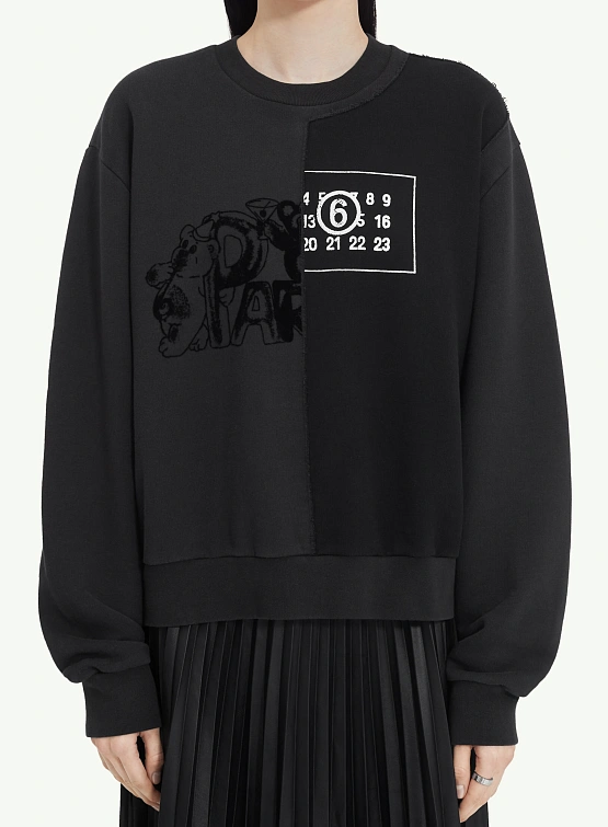 Женский свитшот MM6 Maison Margiela Split Numeric Black