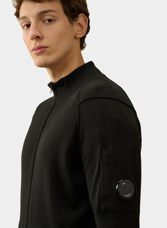 Кардиган C.P. Company Lens-detail Knitted Black