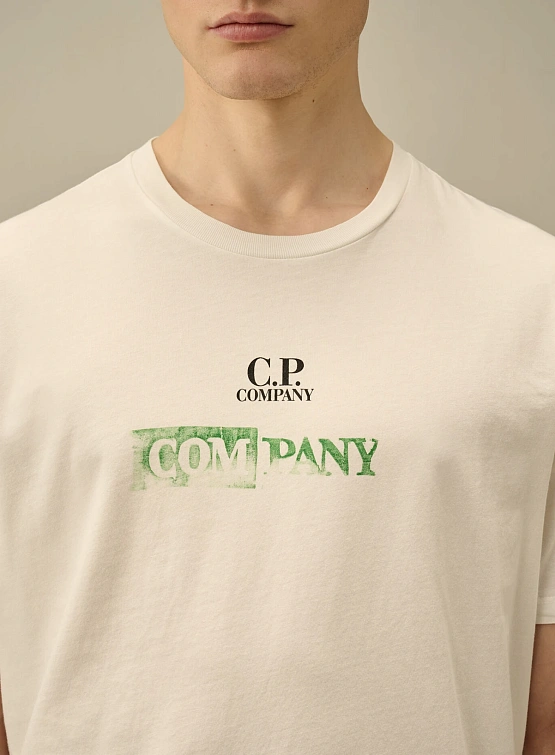 Футболка C.P. Company 24/1 Jersey Logo Gauze White