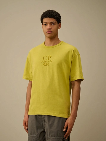 Футболка C.P. Company 20/1 Jersey Boxy Logo Cress Green