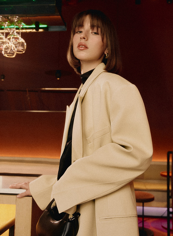 Женский пиджак Recto Corte Over Double Boat Jacket Beige