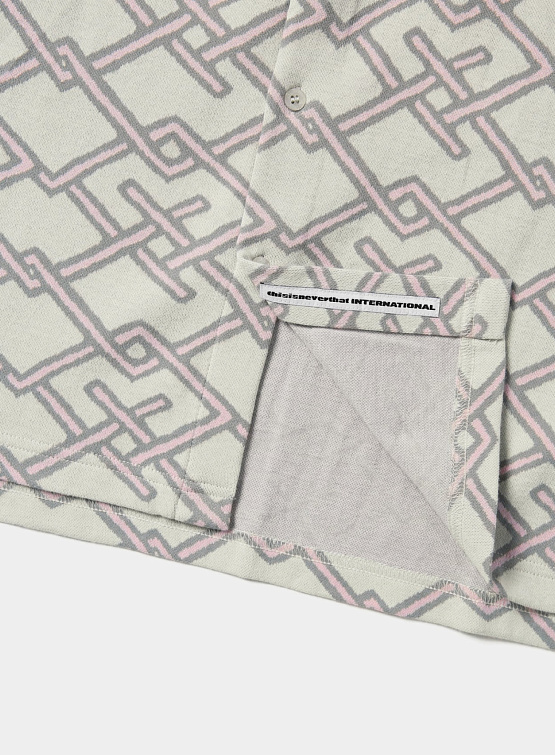 Поло thisisneverthat Jacquard Button Up Top Ivory