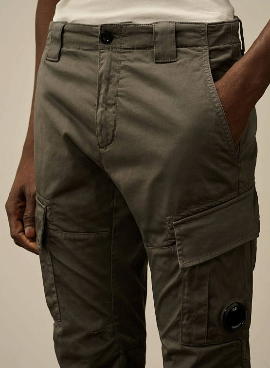 Брюки C.P. Company Stretch Sateen Cargo Lens Smoked Pearl