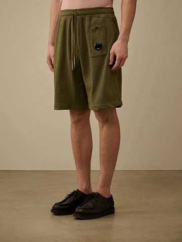 Шорты C.P. Company Malfilè Fleece Lens Thyme Green