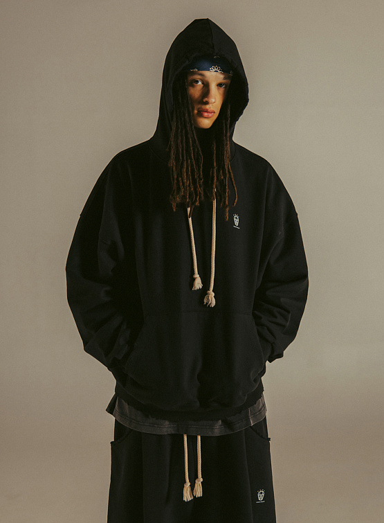 Худи ANGLAN x ESEELMI Damage Sweat Hoodie Black