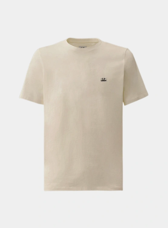 Футболка C.P. Company 30/1 Jersey Logo Patch Gauze White