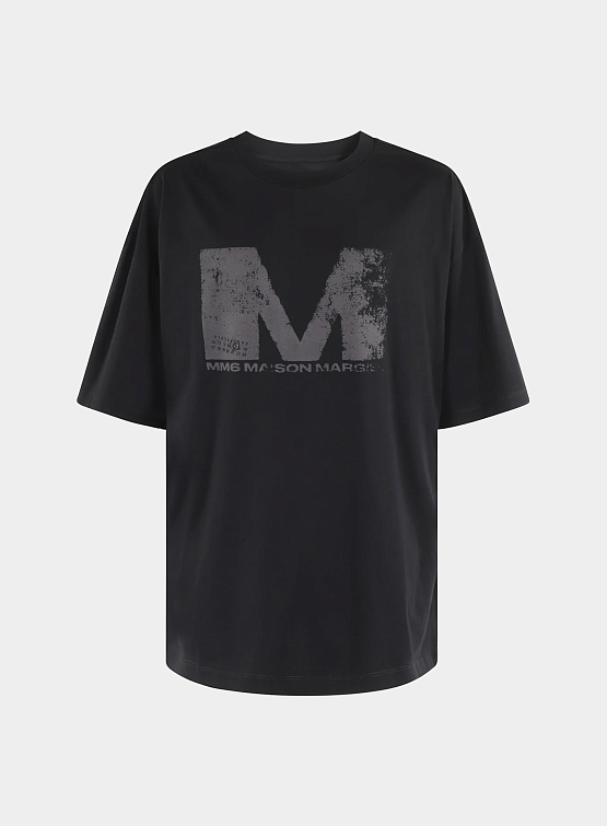 Футболка MM6 Maison Margiela M Logo Numeric Black