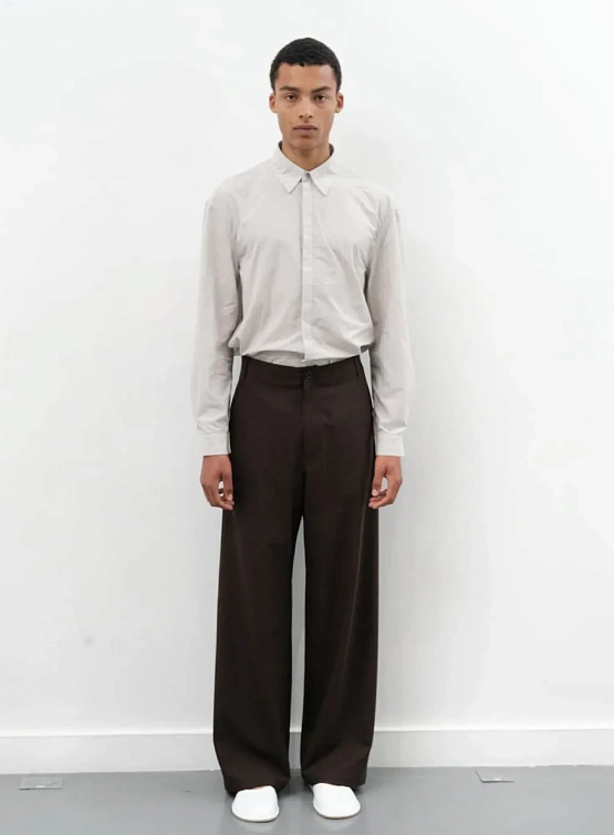 Брюки AMOMENTO Wool Wide Pants Dark Brown