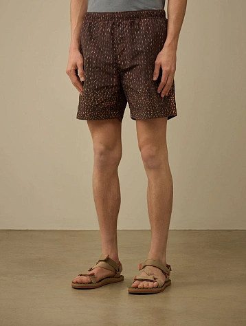 Плавки C.P. Company Flatt Nylon Sashiko Printed Sable Brown