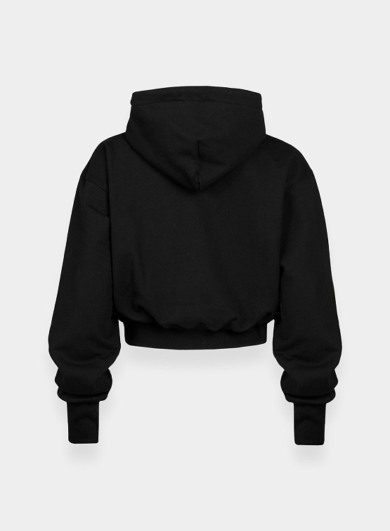 Худи System Cropped Hood Sweatshirt Black