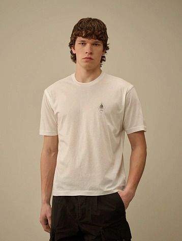 Футболка C.P. Company No Gravity Jersey Logo Gauze White