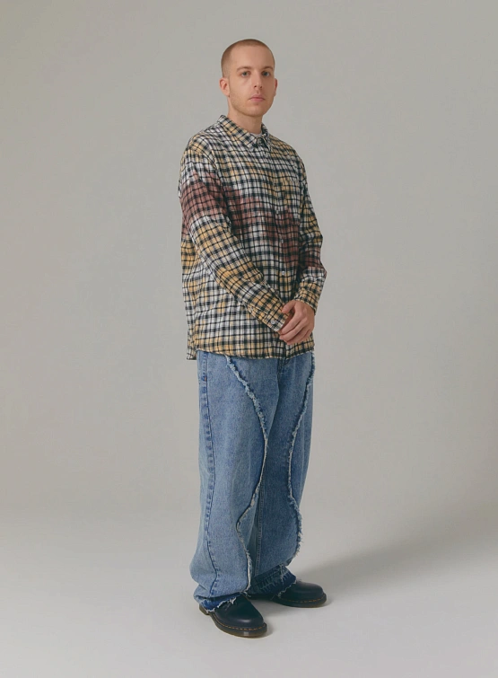 Джинсы LMC Curved Raw Edge Denim Wide Jean Blue