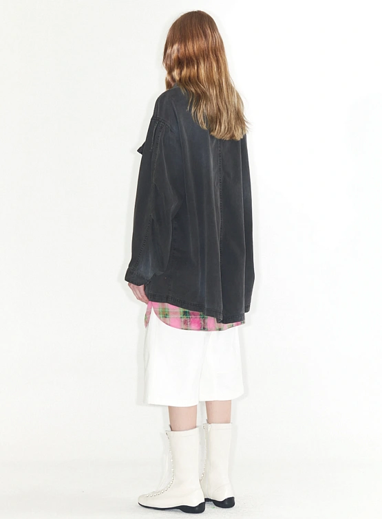 Женская джинсовая куртка OPEN YY Cargo Pocket Field Charcoal