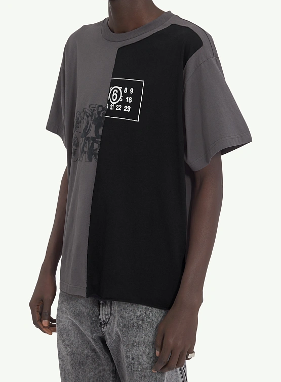 Футболка MM6 Maison Margiela Split Number Logo Grey