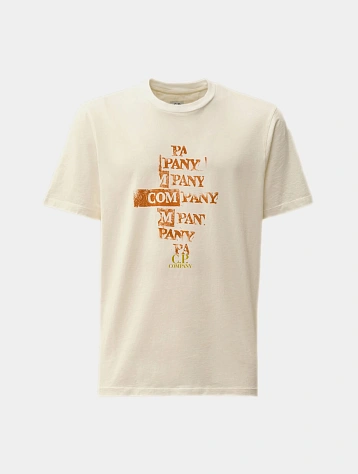 Футболка C.P. Company 24/1 Jersey Front Logo Gauze White