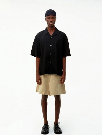 Рубашка COOR Natural Wrinkle Open Collar Black