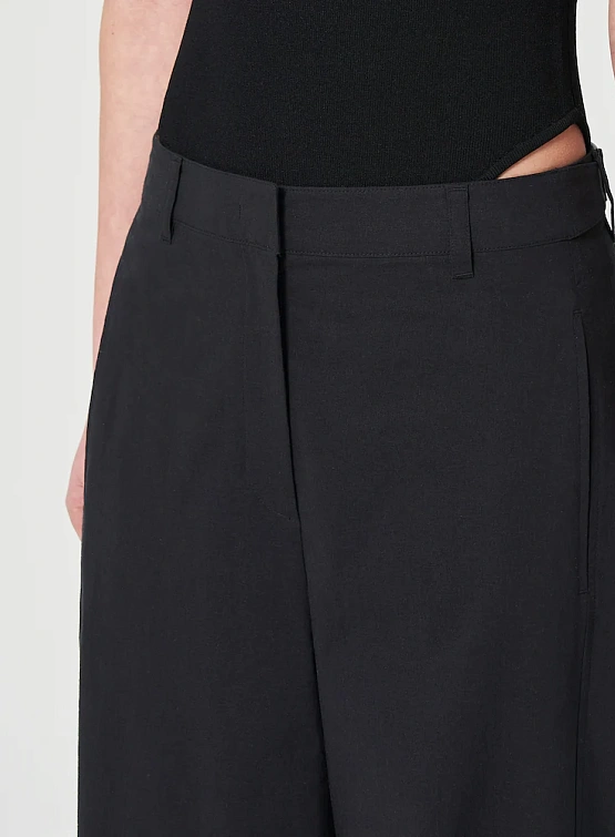 Брюки JUUN.J Buckle Detail Cotton Pants Black