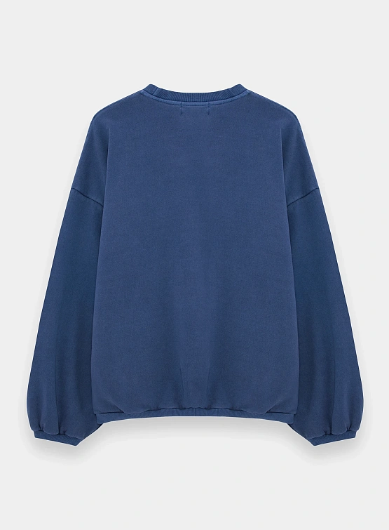 Свитшот ANGLAN Reversible Pigment Two Layer Washed Blue