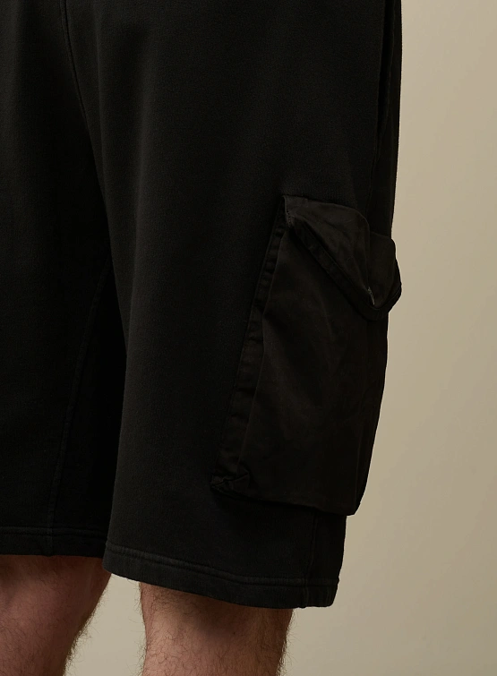 Шорты C.P. Company Cotton Fleece Mixed Cargo Black