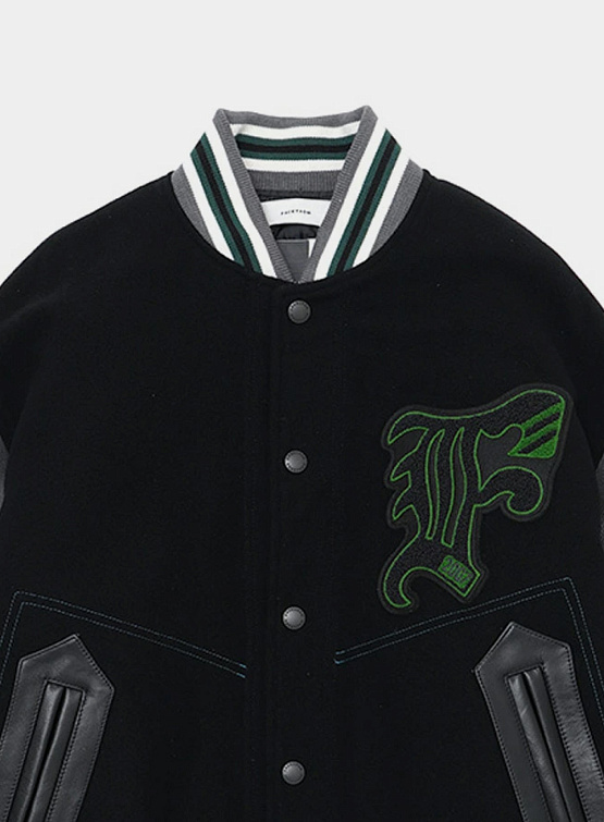 Бомбер FACETASM Patched Stadium Black