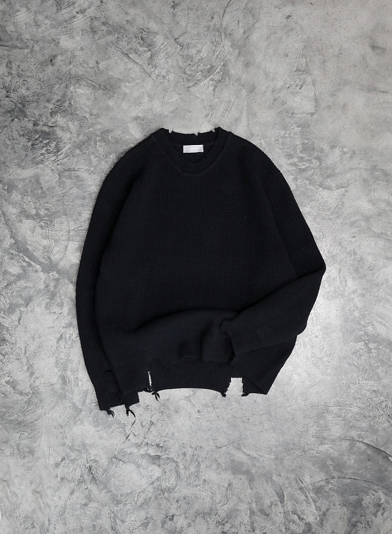Свитер System Wool Blend Destroyed Knit Top