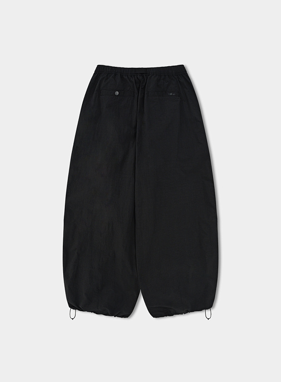 Брюки ANGLAN Nylon Tuck Belt String Balloon Pants Black