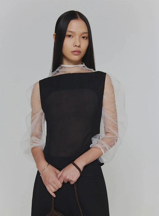 Женский жилет AMOMENTO Scoop Neck Two Way Black