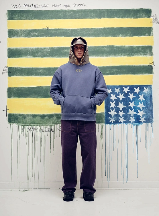 Худи PIET Distressed Camo Studded Navy