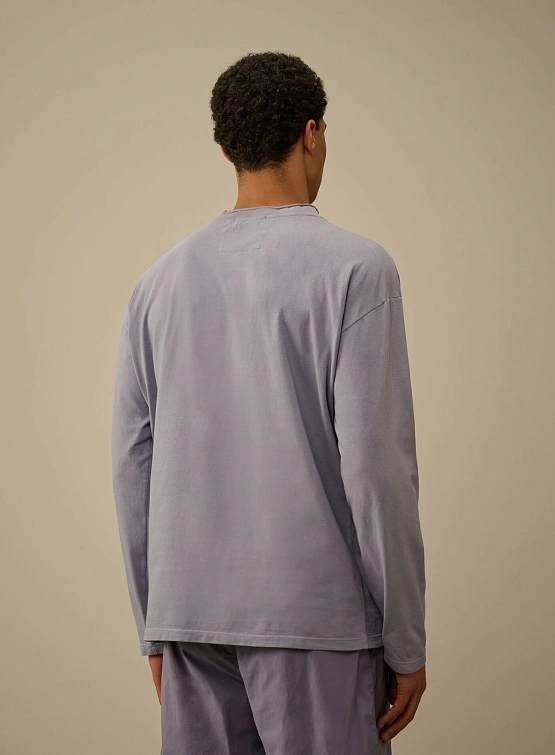 Лонгслив C.P. Company 20/1 Jersey Boxy Logo Lavander Violet