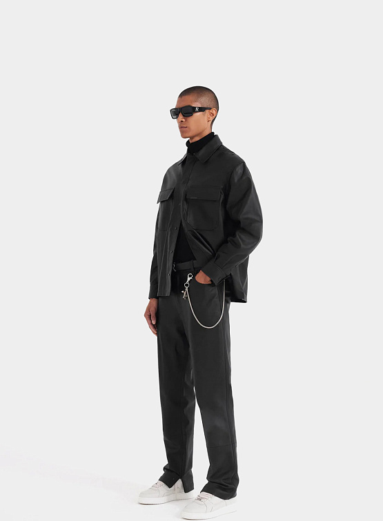 Овершот Represent Clo Leather Overshirt Black