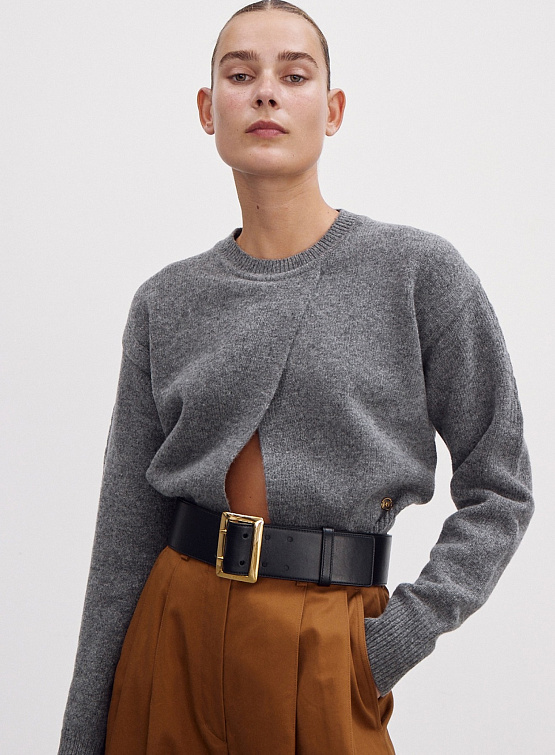 Женский кардиган Recto Front Open Detail Melange Grey