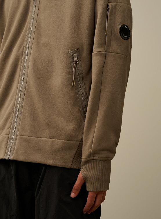 Зип-худи C.P. Company Diagonal Raised Fleece Walnut