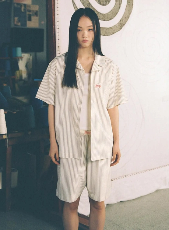 Рубашка LMC Stripe Resort Short Slv Shirt Ivory