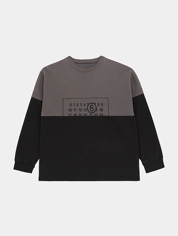 Свитшот MM6 Maison Margiela Split Number Logo Grey/Black