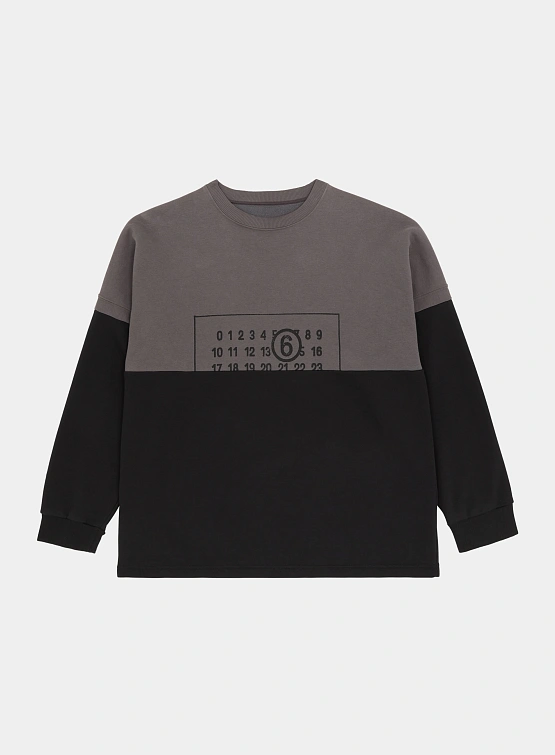 Свитшот MM6 Maison Margiela Split Number Logo Grey/Black