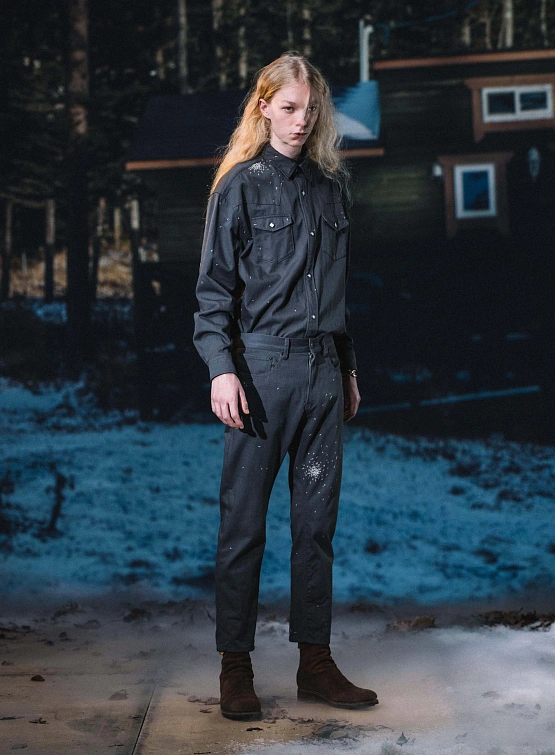 Рубашка UNDERCOVER Cross Embroidery Gray