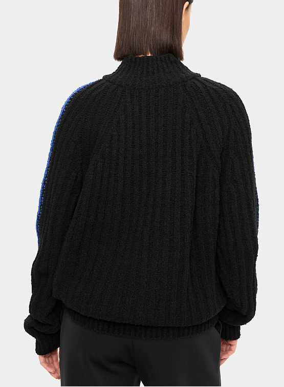 Женский свитер OPEN YY Ribbed Half-Zip Pullover Black