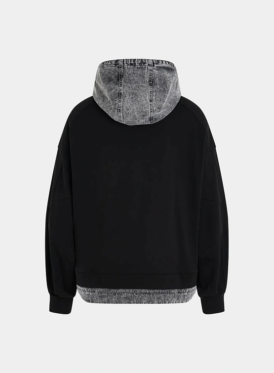 Худи JUUN.J Denim Layered Light Hoody Black